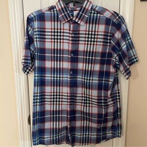Old Navy Blue and Red Plaid Men's Shirt